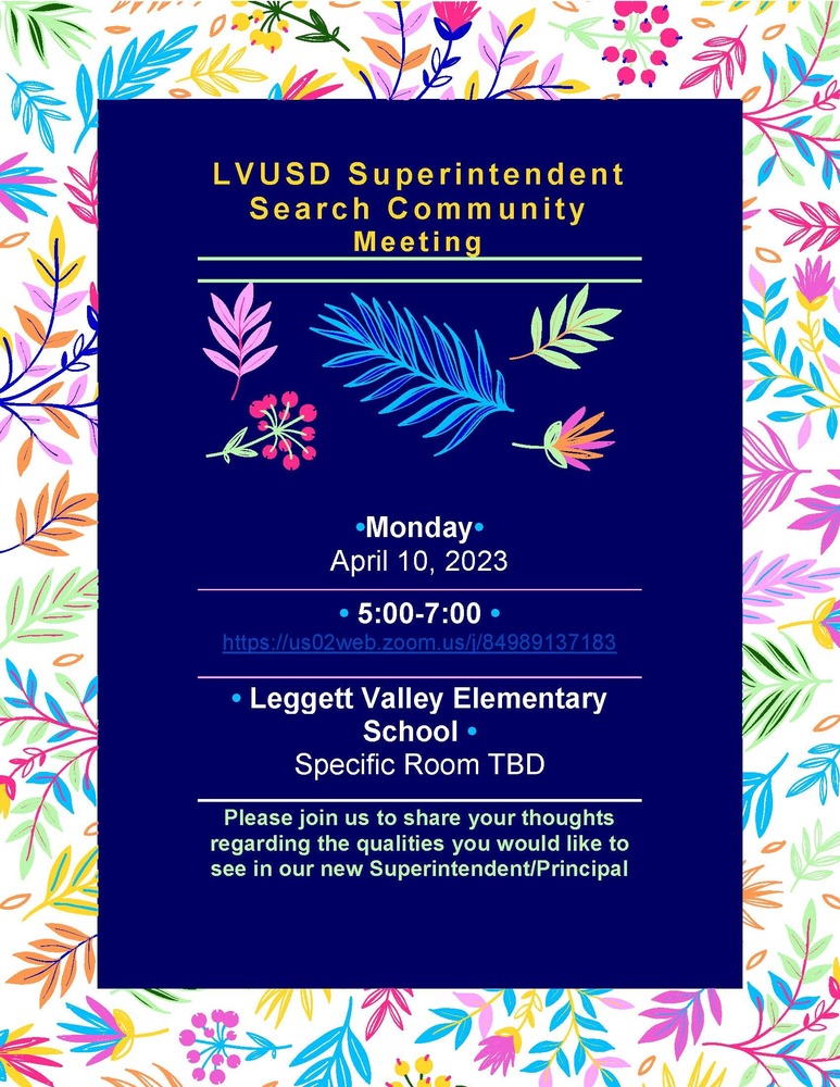 LVUSD Community Meeting April 10th